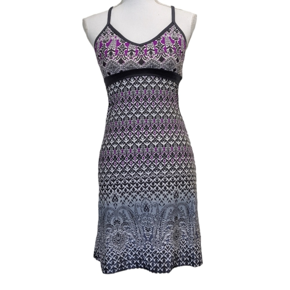 Athleta Shorebreak Printed Racerback Dress In Bombay Purple 221593